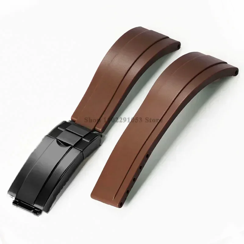 Enhanced Waterproof Silicone Sport Watch Strap with Metal Fold Buckle - 20mm Rubber Wrist Band