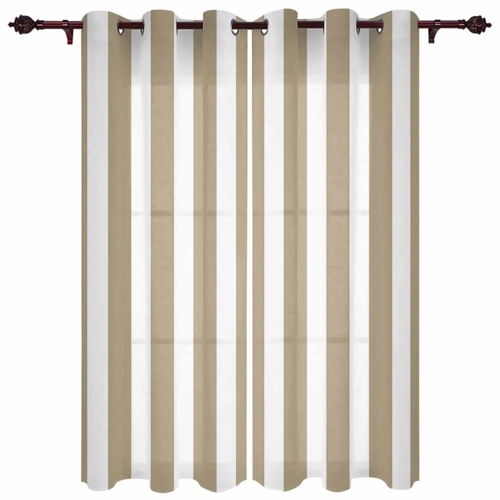 

Коричневые геометрические современные оконные шторы в полоску для гостиной, спальни, занавески для кухни, шторы, занавески