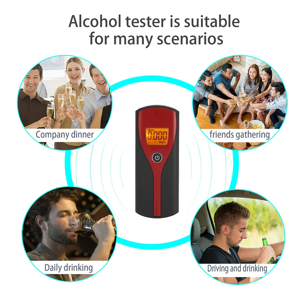 Professional Breath Alcohol Tester Digital Display Screen Alcohol Test Tools Automatic Tester High Accuracy Breathalyzer