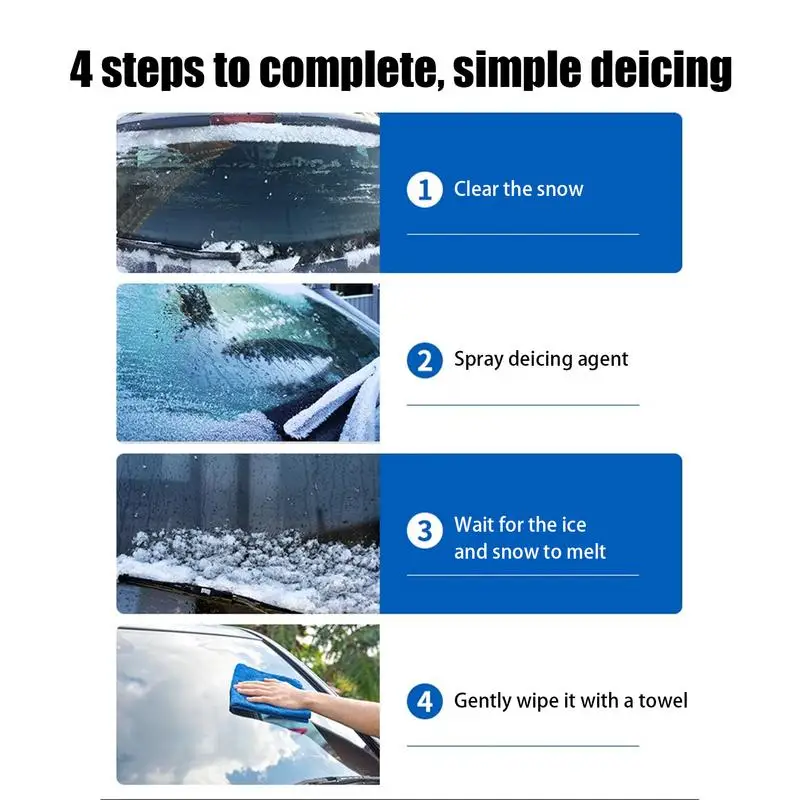 Deicer Spray For Car Windshield 500ml Ice Melt & Frost Remover Snow Removal For Windshield Window Snow Melting Defrost Liquid