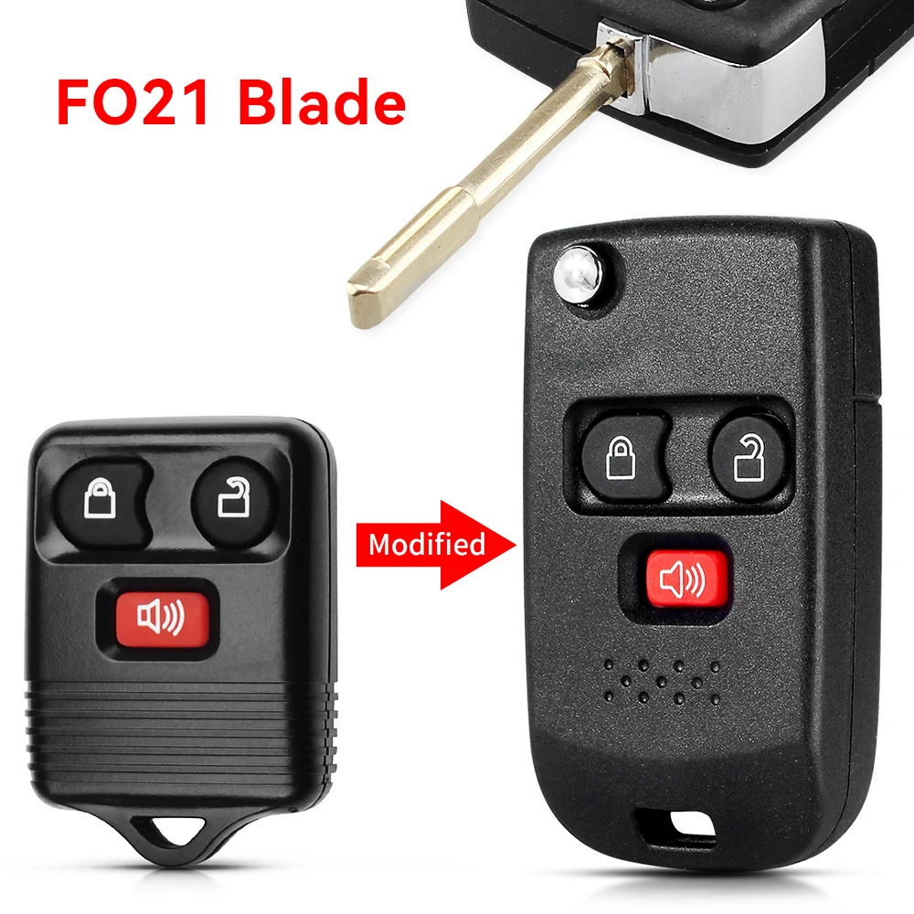 Enhanced Folding Flip Car Remote Key Shell - 4 Button