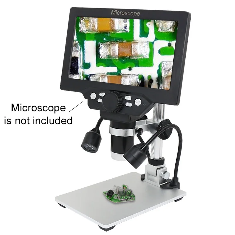 Metal Holder for Microscope Universal Adjustable Stand Bracket with LED Light Aluminium Alloy Raising Lowering Stage microscope arm stand video microscope stand