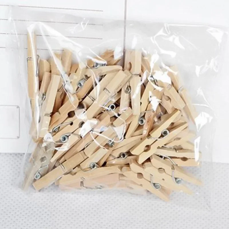 Colorful Wooden Clips Natural Wood Clamp Picture Clips Mini Clothes Pins for DIY Photo Paper Peg Clothespin Craft 25/30/35/45mm clothes pegs photo clips