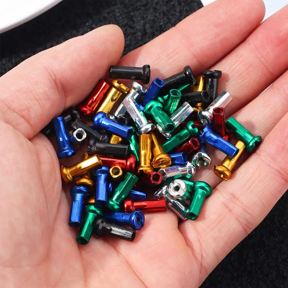 10/20/50pcs Outdoor Alloy Anodized 14mm Cycling Spokes Nipples Multicolor Bicycle Wheel Accessories Wheel Spoke Nipples