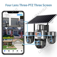 Caméra solaire 20MP 4 objectifs 4G, Zoom optique 10X, 3-PTZ, WiFi extérieur, trois écrans, suivi automatique, caméras de Surveillance WiFi V380 Pro 2