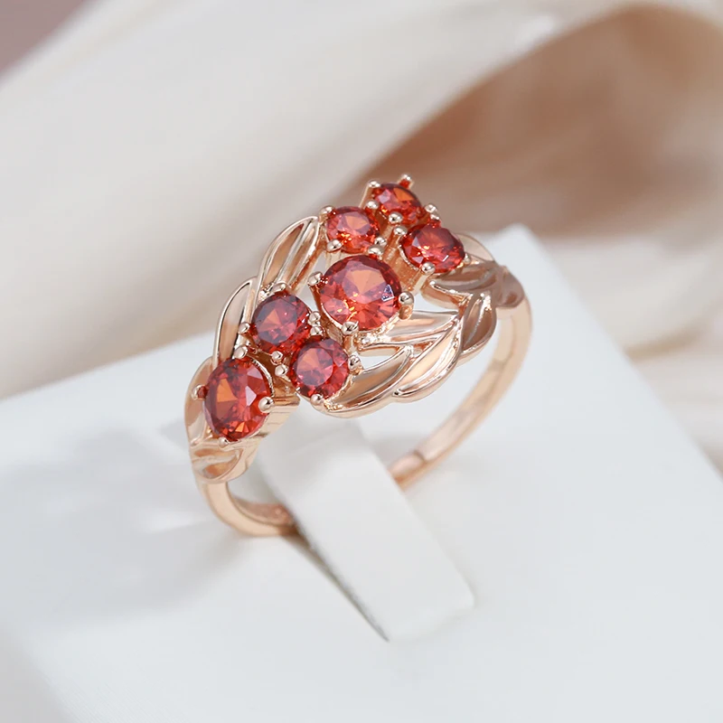 Natural Stone Rings For Women 585 Rose Gold Color Bride Wedding Jewelry Family Party Gift stone rings fashion rings fashion ring finger rings wedding rings