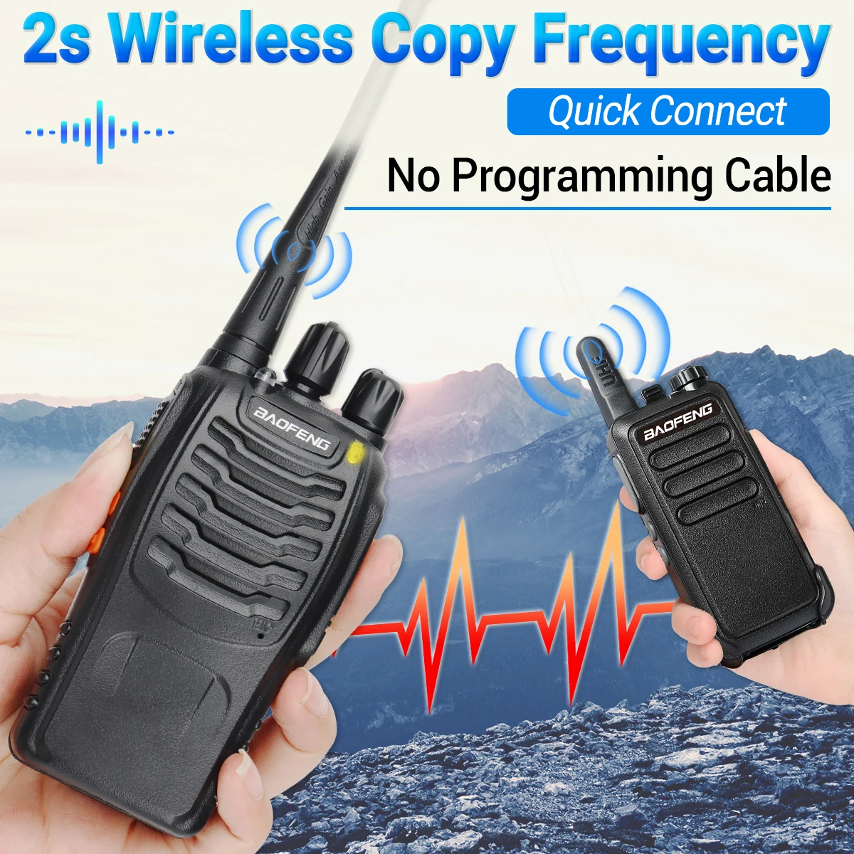 Baofeng BF-88E Walkie Talkie Wireless Copy Frequency Long Range UHF 400-470MHz Portable Ham Two Way Radio for Hunting 2