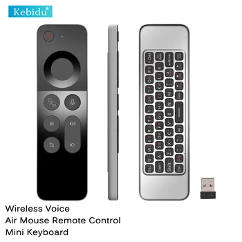 Kebidumei-2.4G 무선 음성 에어 마우스 원격 제어 미니 키보드, 스마트 홈 원격 스위치 TV 비디오 안드로이드 윈 맥