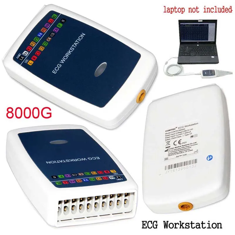 Contec 8000G Multi-function PC ECG/EKG Workstation System 12 Lead Resting Blood Pressure Monitor