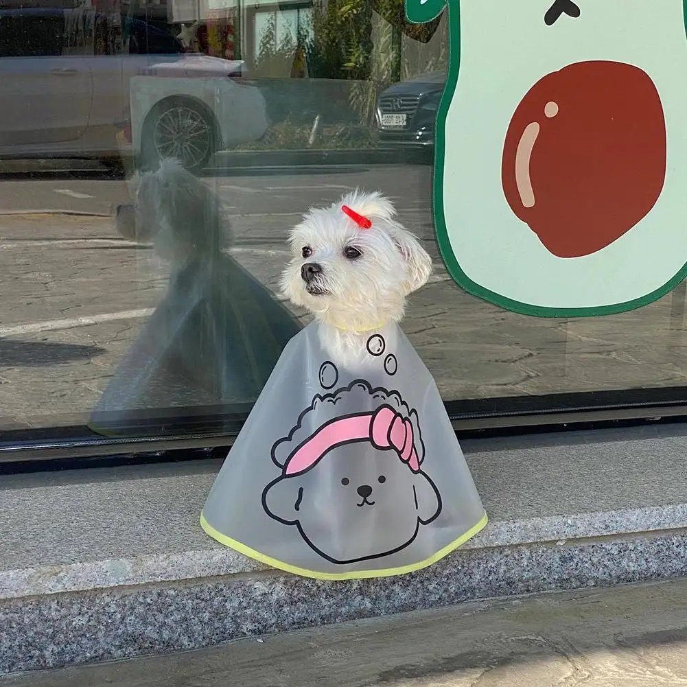 Pet Transparent Haircut Cloak Jacket Adjustable Size Dressing Up Cape Facial Tears Care For Cats Dogs