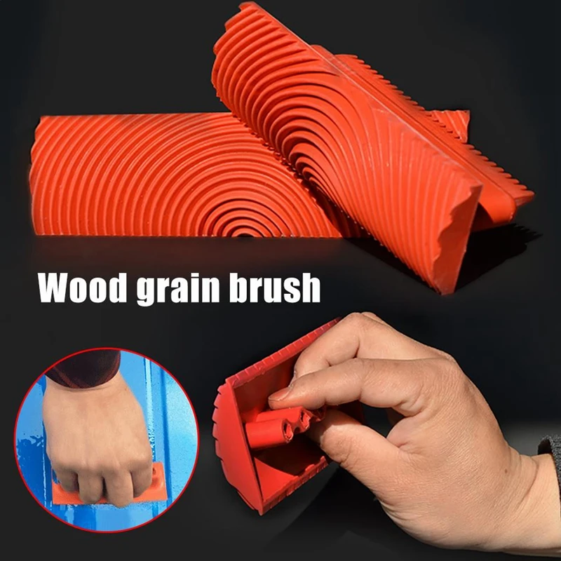 2-Piece Rubber Roller Brush Set for Wood Graining and Decorative Wall Art