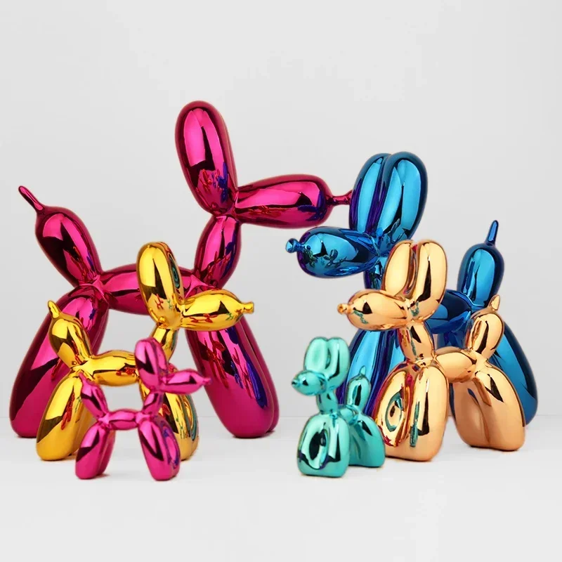 Resin Balloon Dog Sculpture Home Office Nordic Animal Decorative Figurines