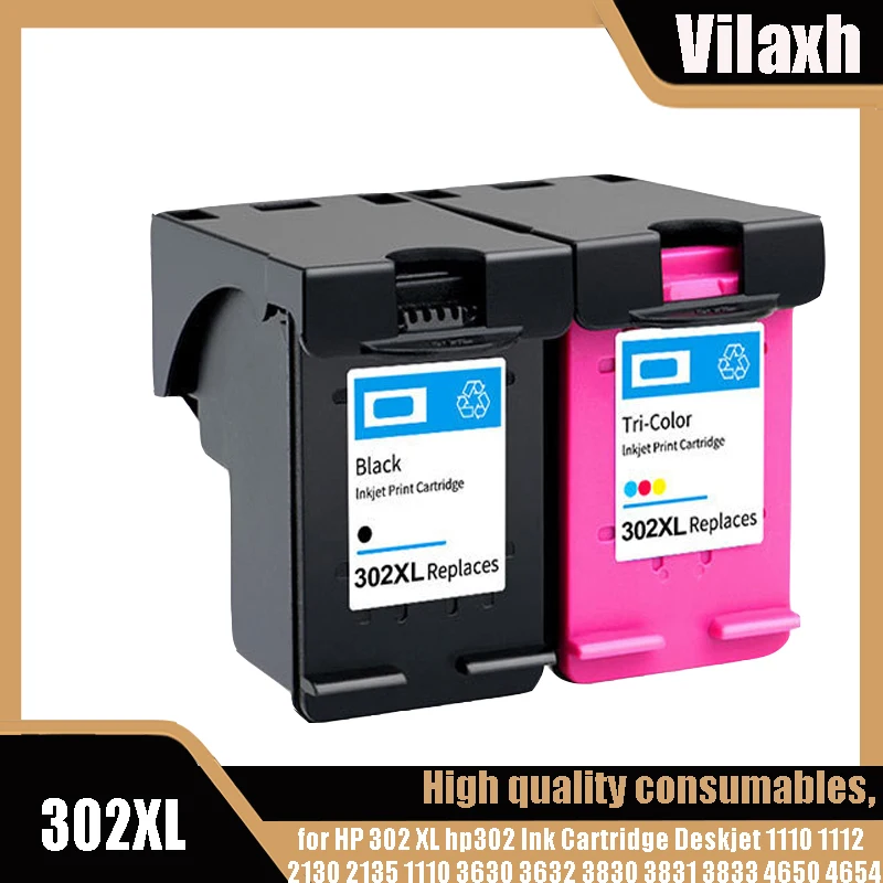 Vilaxh 302Xl Compatibile Per Hp 302 Xl Hp302 Cartuccia Di Inchiostro Deskjet 1110 1112 2130 2135 1110 3630 3632 3830 3831 3833 4650 4654