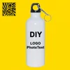 Print on Demand Sports Water Bottle Can Be Customized Logo Text Photo Color Printing Outdoor Cycling Hiker Aluminum Personal Gift Souvenir