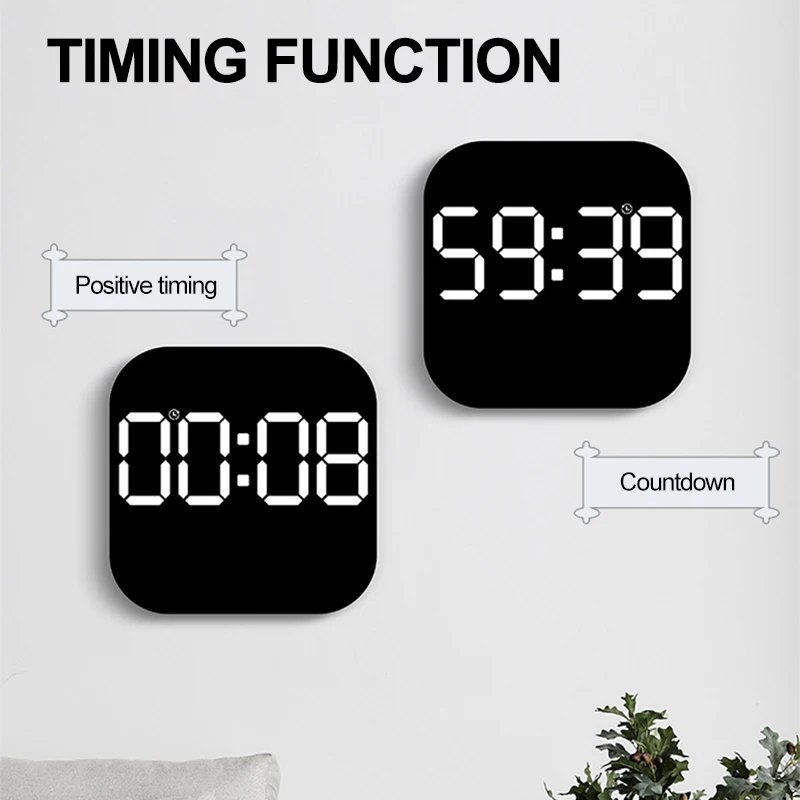 LED Digital Wall Clock Temperature Date Week Display Remote Control Timing Electronic Alarm Clock Living Room Bedroom Decor digital wall clock smart led wall clock