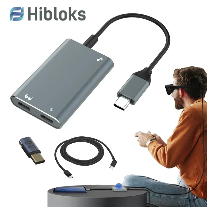 

Hibloks AR Charging Transmission Module Data Cable TypeC For XREAL Nreal Air Rokid Glasses For Thunderbird Air 1S Accessories