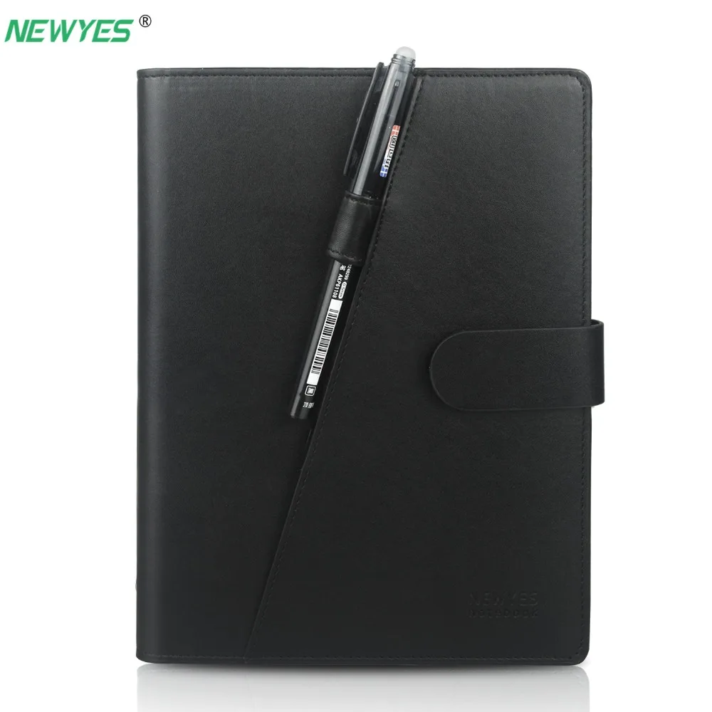 A5 Smart Erasable Notebook Black Leather Reusable Wire bound Replaceable Paper Diary Notepad Wave Cloud NotePad 2019 Gift