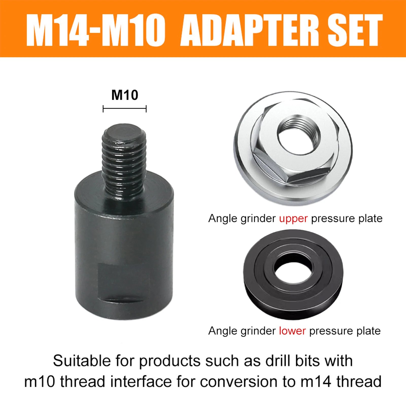 Angle Grinder Grinder Adapter Accessories Converter Cutting Disc Easy To Carry M14 M10 Metal Material Platen Set