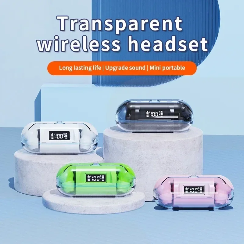 Wireless Bluetooth Earbuds with LED Display - Touch Control, Noise Cancelling, Waterproof Sports & Gaming Headset
