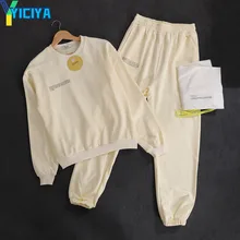 

YICIYA Joggers Tracksuit 100% Cotton Women's Sweatshirt And Pants Sports Two Peice Sets Outfits For Female Sportswear Sweatpants