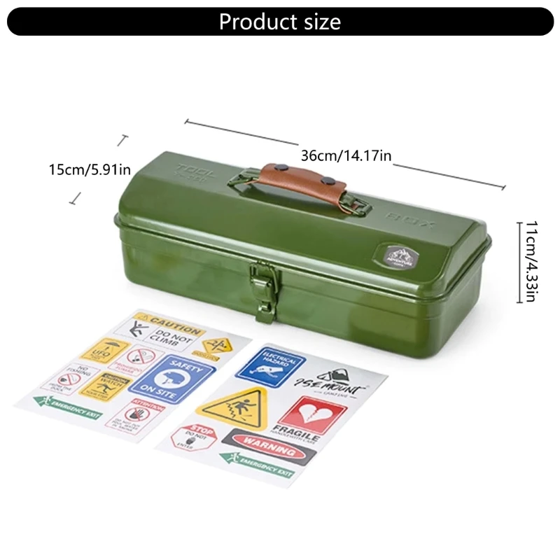 Y6GD Handy Metal Tool Organizers Box with Stickers for Camping and Daily Tool Bag
