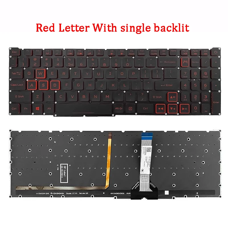 New Original Laptop Keyboard For ACER Helios 300 N20C11 PH317-55 N20C3 PH315-53 Small backlight cable