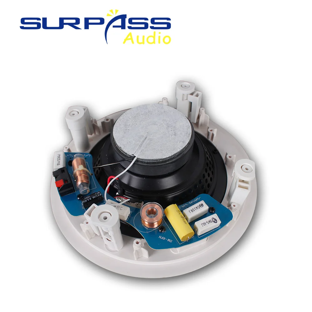 6 Inch RMS Power 40w Coxial Loudspeaker Metal Mesh Shield Speakers Made of ABS Material High Fidelity Sound Ceiling Speaker