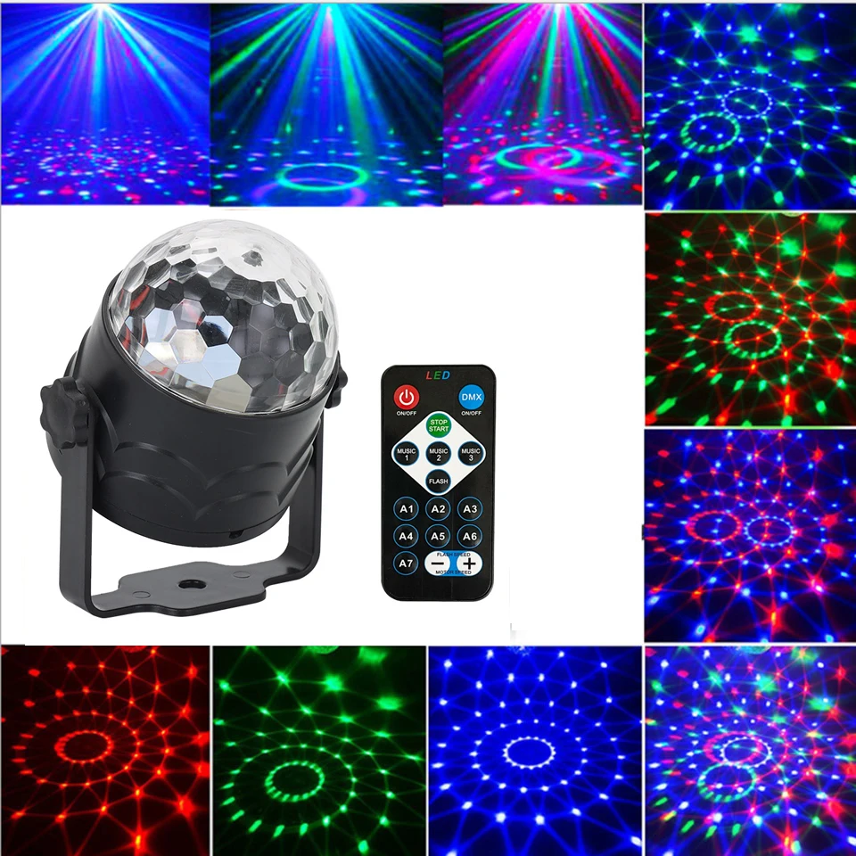 2 stuks Discobollen LED, 360° rotatie, partylicht met zuignappen, y-afstandsbediening, mini RGB discoverlichting, stroboscoop, muziekgestuurd, DJ, feestverlichting