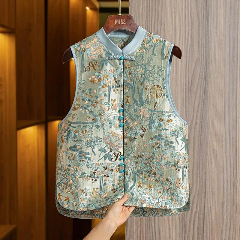 Pregnant Women's Chinese Style Embroidered Vest New Maternity Spring/Autumn Embroidered Vest Fashion Tang style Top LH063