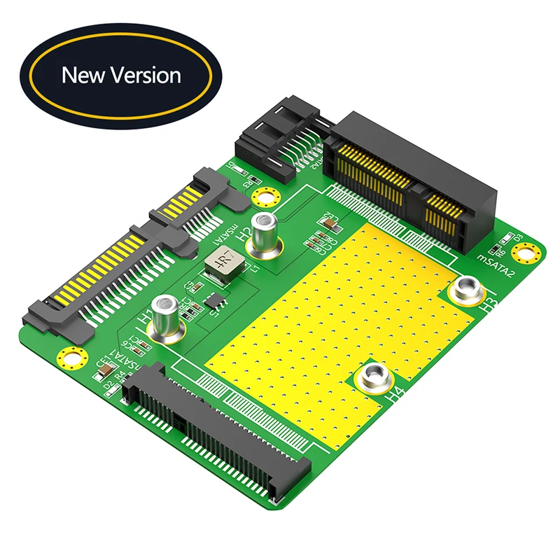 

Dual mSATA to Dual SATA3 Adapter Converter Board External mSATA SSD to SATA3.0 6Gbps Expansion Card for Half/Full Size mSATA SSD