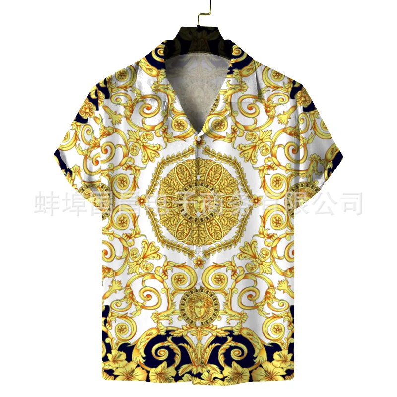 

26 Colors Summer Fashion Mens Hawaiian Shirts Short Sleeve Button Coconut Tree Print Casual Beach Aloha Shirt Plus Size 5xl 26