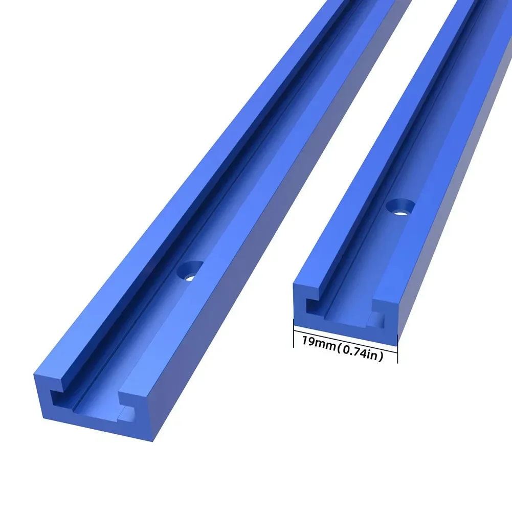 1pc T-Slot Track 500mm Blue Double-Cut T-Track T-Slot Miter Track Aluminum Alloy For Router Table Power Tools Accessories