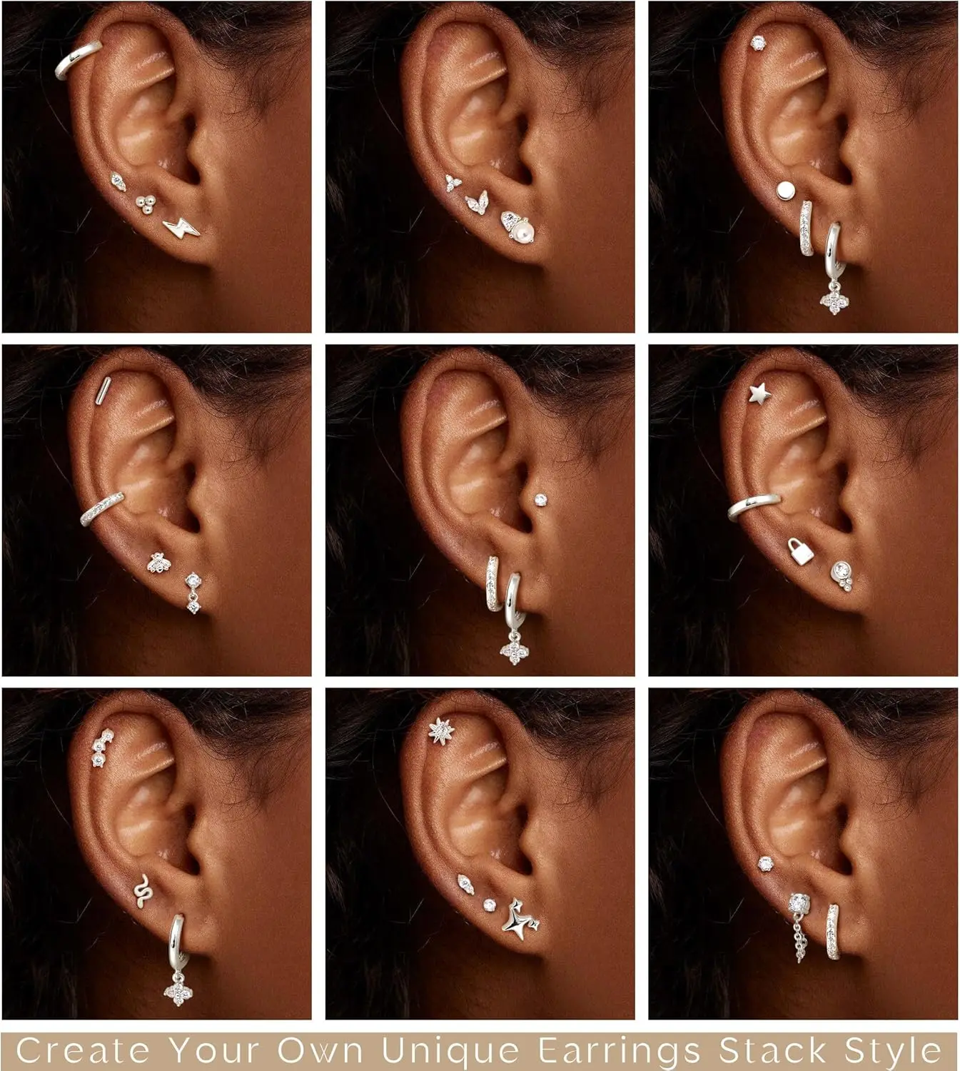 1pc Earrings for Sensitive Ears Surgical Stainless Steel Earrings for Women Dainty Flat Back Earring Stud Hoop Cartilage