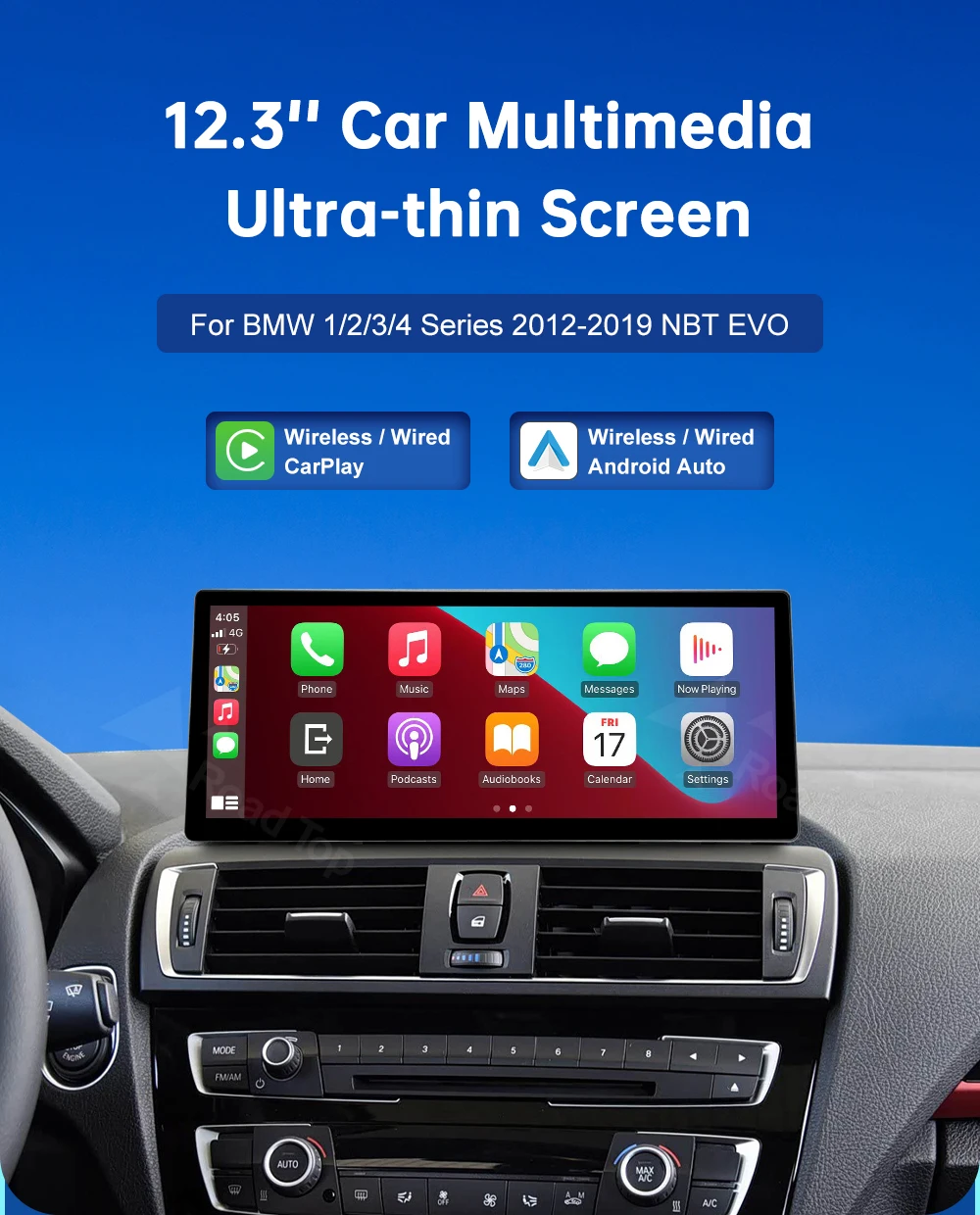 12,3 Zoll Linux Display Multimedia Player für BMW Serie 1 2 3 4 F20 F21 F22 F45 F30 F31 F32 F33 F45 NBT EVO GPS Carplay Touchscreen – Detail 1