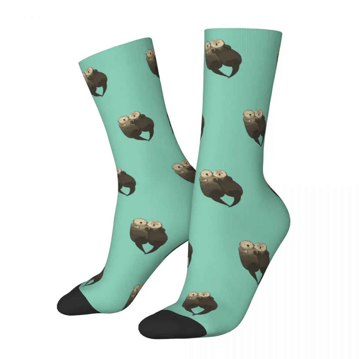 

All Seasons Crew Stockings Significant Otters - Otters Holding Hands Socks Hip Hop Long Socks Accessories for Men Women Gifts