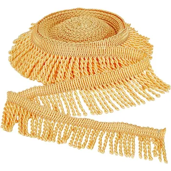 11 Yards Golden Fringe Trim 2.3 "ampia tenda frange lingotti frangia Trim tessuto Trim cucito per tenda ghirlanda albero di natale