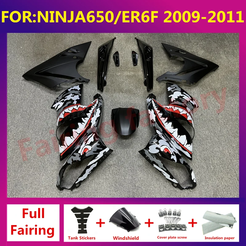 

For Ninja650 Ninja 650 ER-6F ER6F 2009 2010 2011 Motorcycle Injection mold full Fairing Kit fit bodywork Bodykits zxmt set shark