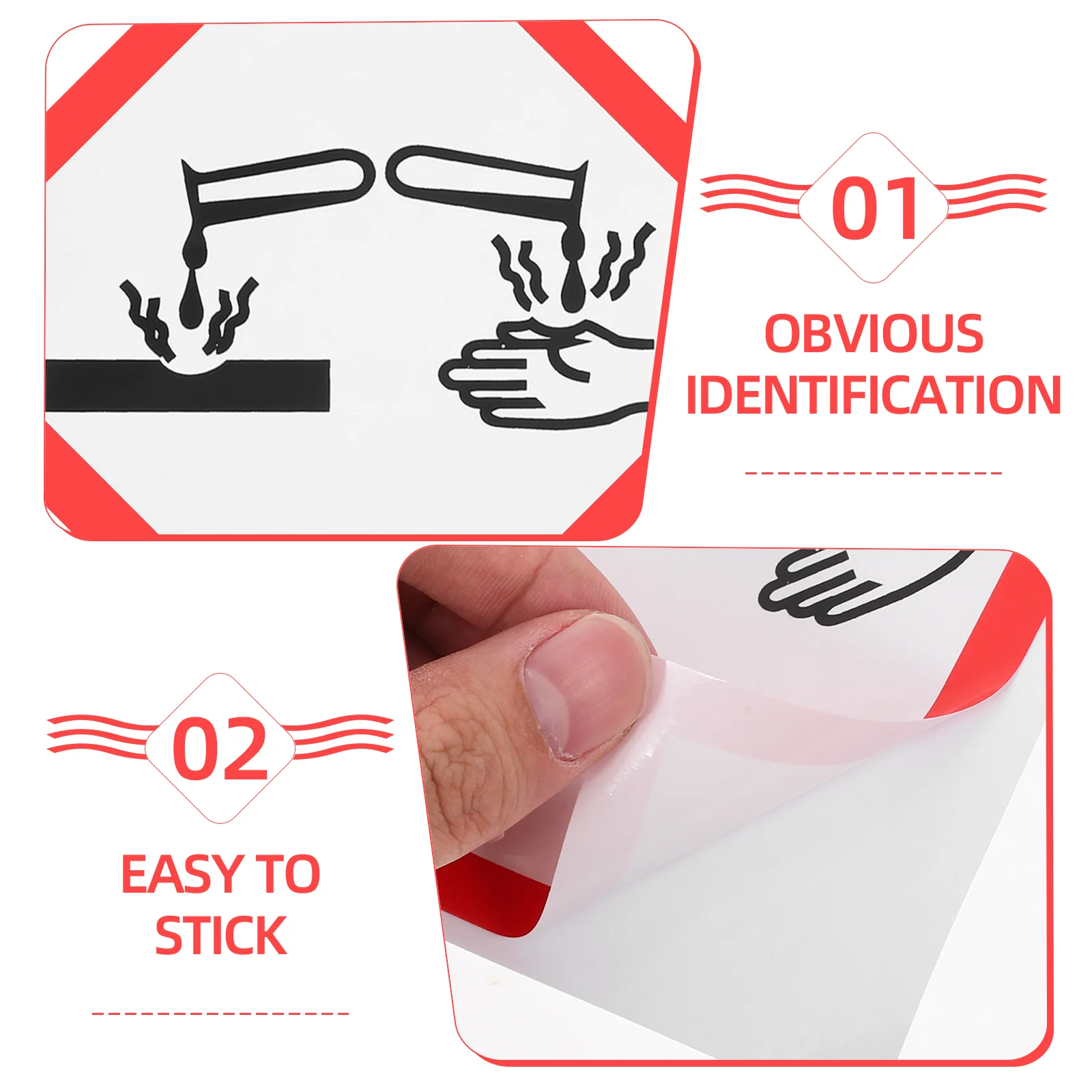 Pvc Corrosive Labels Adhesive Vinyl Safety Signs Warning Stickers Chemical Placards Hazmat Markers Self Pictogram Decals Danger