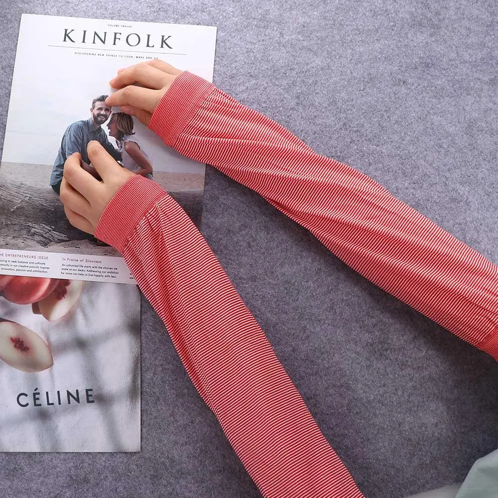 Outdoor Driving Sun Protection Fishing For Women Cycling For Men Arm Warmer Striped Arm Sleeves Arm Cover Cooling Sleeves