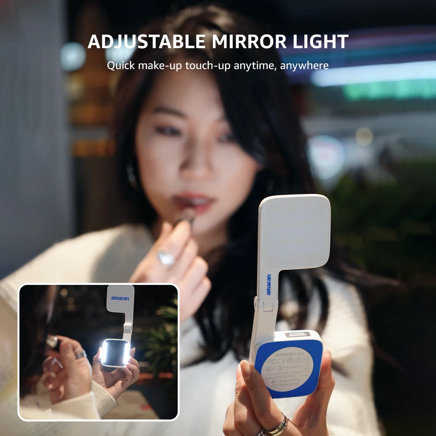 amaran Go Ultra-Compact Built-in Mirrored Mini LED Phone Light Magnetic Mount Versatile Flip Design for Vlog Selfies by Aputure 4