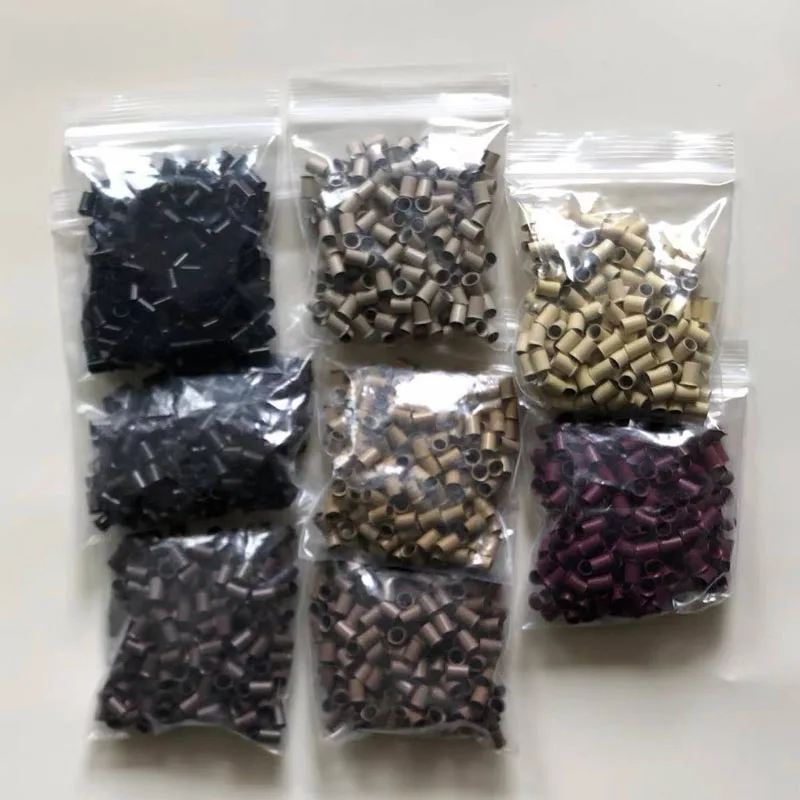 200PCS Flared copper rings 4.0mm*3.6mm*6.0mm copper tubes Micro Rings/links/beads Hair Extension Tools  8 Colors 6