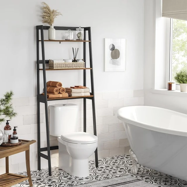  Bamboo Bathroom Shelves Over Toilet-3 Tier Bathroom