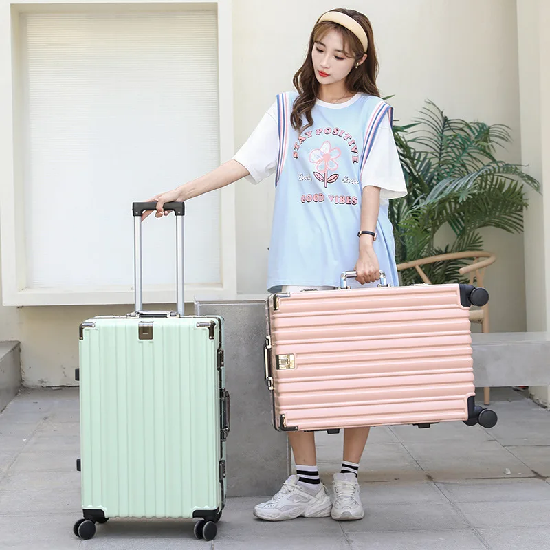 Travel Suitcase Aluminum Framed，Suitcase on wheels，Laptop Compartment/Pocket 20,22,24,26 inch Large Checked-in Luggage