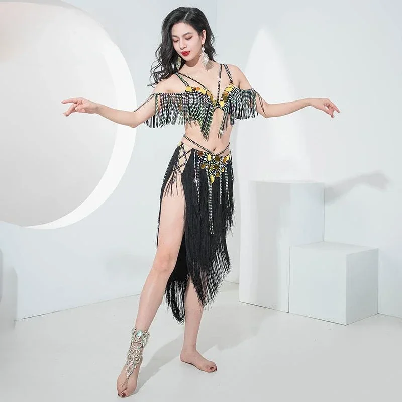 Belly Dancing Set for Women Drum Solo Senior Tassel Professional