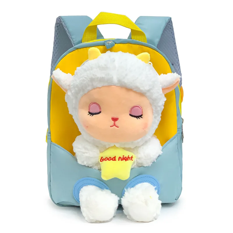 

Girl Cute Lamb doll backpack children's school bag cartoon sheep doll kindergarten backpack wholesale