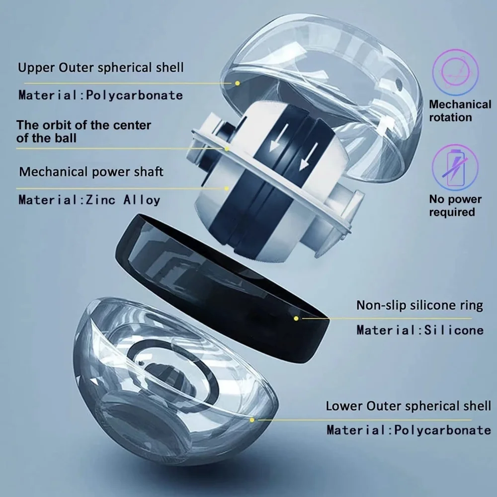 Wrist Trainer Ball Auto-Start Wrist Strengthener Gyroscopic Forearm Exerciser Gyro Ball for Strengthen Arms, Muscles
