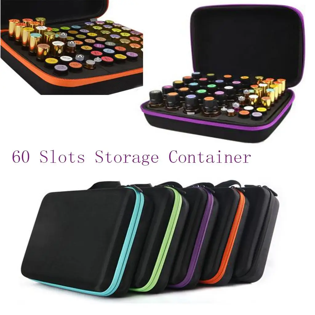 

60pcs Bottles Storage Essential Oil Carrying Case Perfumes Travel Makeup Bag