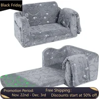 Children's sofa, foldable flip sofa chair with blanket, convertible Lounger playroom pull-out children's sofa 1