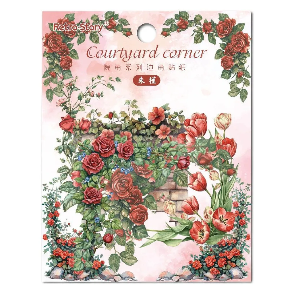 Flowers Corner Stickers 30 Pcs PET sticker package DIY diary decoration sticker album scrapbooking Junk Journal