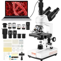 VEVOR Compound Trinocular Microscope 40X-2500/40X-5000X Magnification Lab Microscope with LED Illumination & External Interface